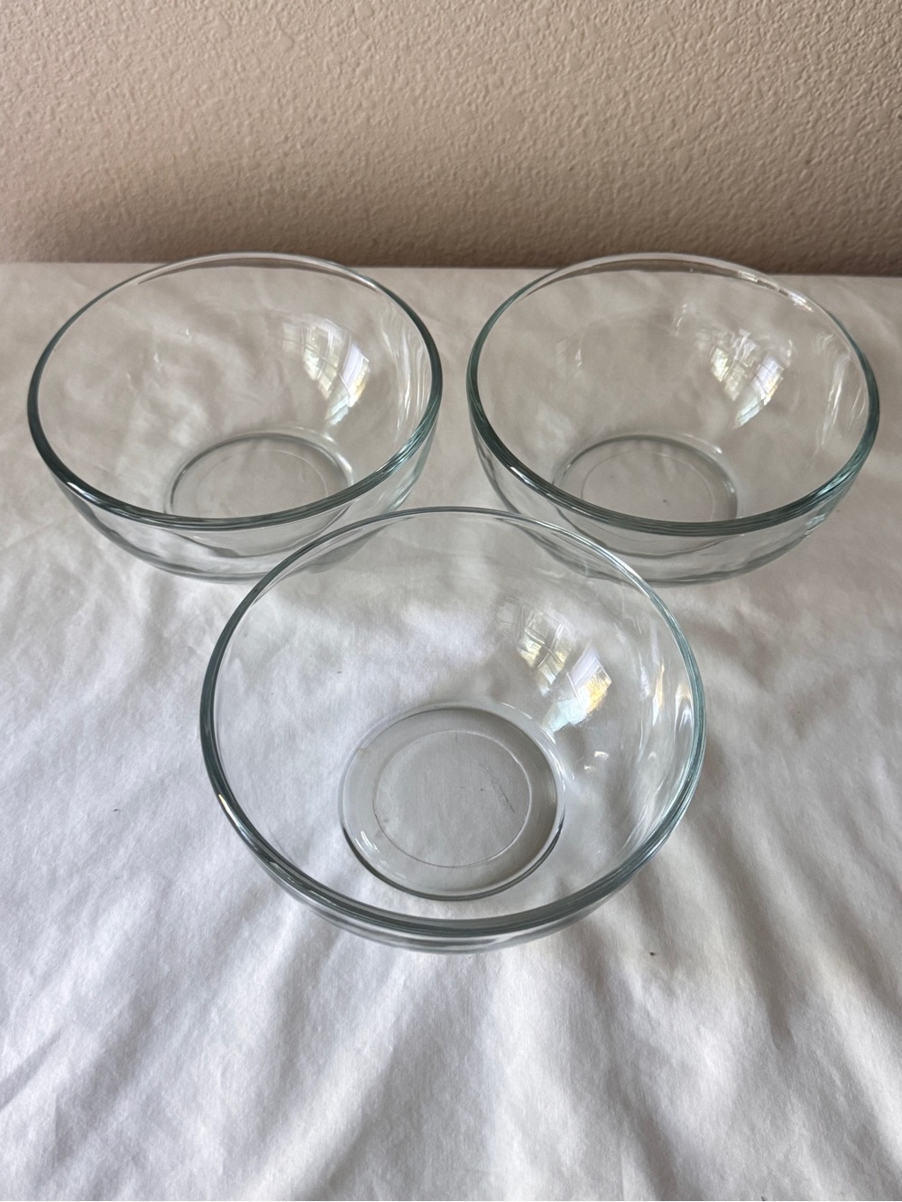 Clear Glass Mixing Bowls - Set of 3